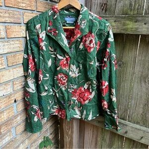 Koret Green and Red Floral Jacket